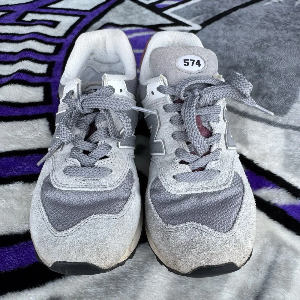 Size M6/W7.5 - New Balance 574 U574KBR Mens‎ Gray Suede Sneakers
